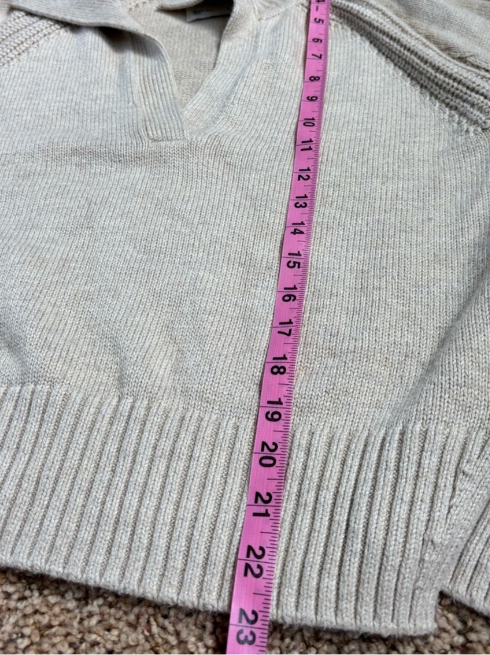 Cream Collared Knit Sweater - Picture 6 of 7